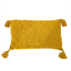 Hand-Woven Yellow Boho Moroccan Decorative Throw Pillow - 19.5" x 12"